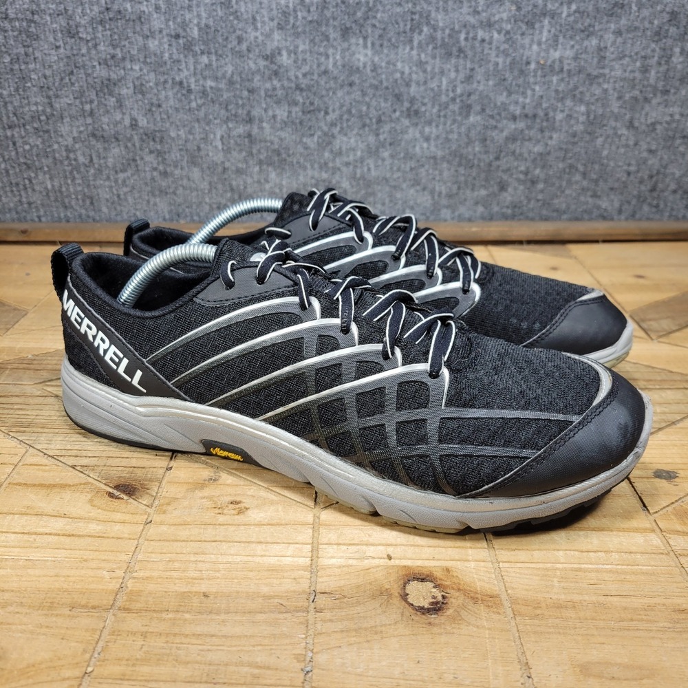 Merrell Bare Access 2 Men's 11.5 Black Silver Minimalist Running Shoes Vibram